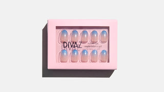 Ombre Bleu, set de unghii false press-on cu aspect de gel