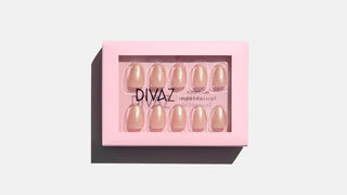 Nude Sparkly, set de unghii false press-on cu aspect de gel