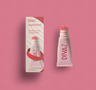 Blush lichid Liquid Blush Coral DIVAZ, flaconul produsului