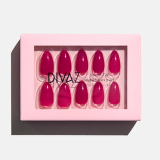 Fuchsia, set de unghii false press-on cu aspect de gel