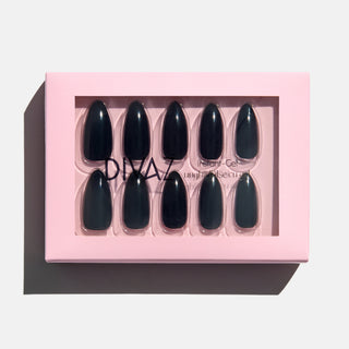 Black, set de unghii false press-on cu aspect de gel