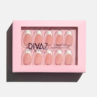 Lace French, set de unghii false press-on cu aspect de gel