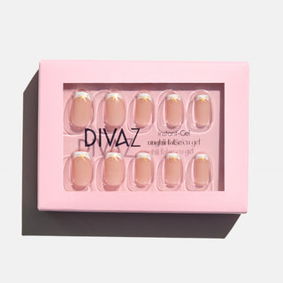Fundita Aurie, set de unghii false press-on cu aspect de gel