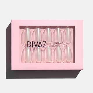 Roz deschis, set de unghii false press-on cu aspect de gel