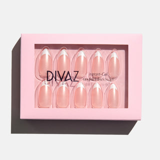 French sidefat, set de unghii false press-on cu aspect de gel