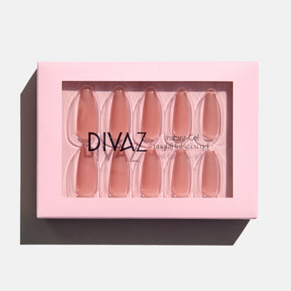 Nude, set de unghii false press-on cu aspect de gel
