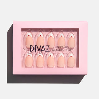 Dot French, set de unghii false press-on cu aspect de gel